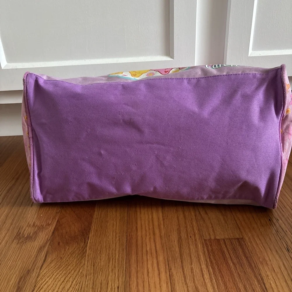 Vtg Care Bears Duffle Bag Tote Pink & Purple Overnight Love A Lot Friend Retro